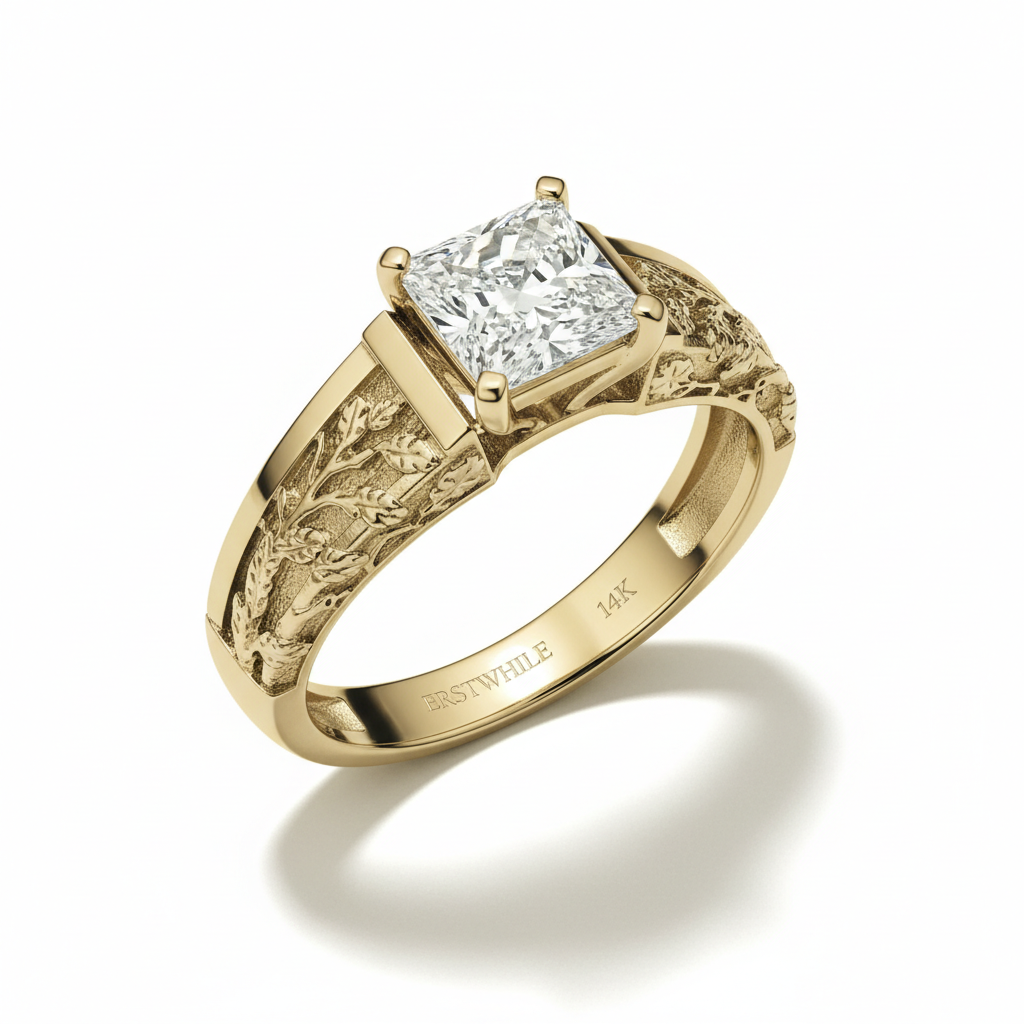 Rooted Strength Split Shank Princess Solitaire