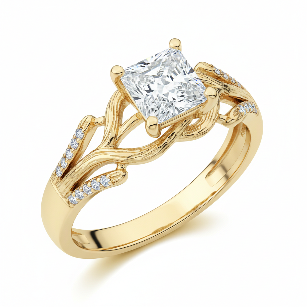 Arboreal Radiance Princess Solitaire Ring
